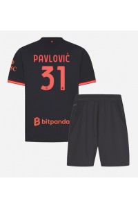 AC Milan Strahinja Pavlovic #31 Jalkapallovaatteet Lasten Kolmas peliasu 2026-27 Lyhythihainen (+ Lyhyet housut)